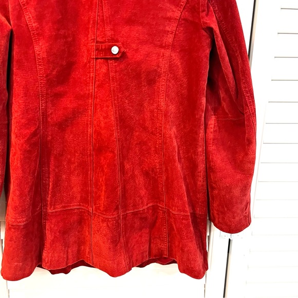 Bradley Bayou Vintage Red Suede Toggle Button Coat - Picture 13 of 15